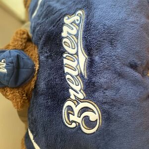 Brewers Plush Pillow - Navy Blue with Cream Embroidery